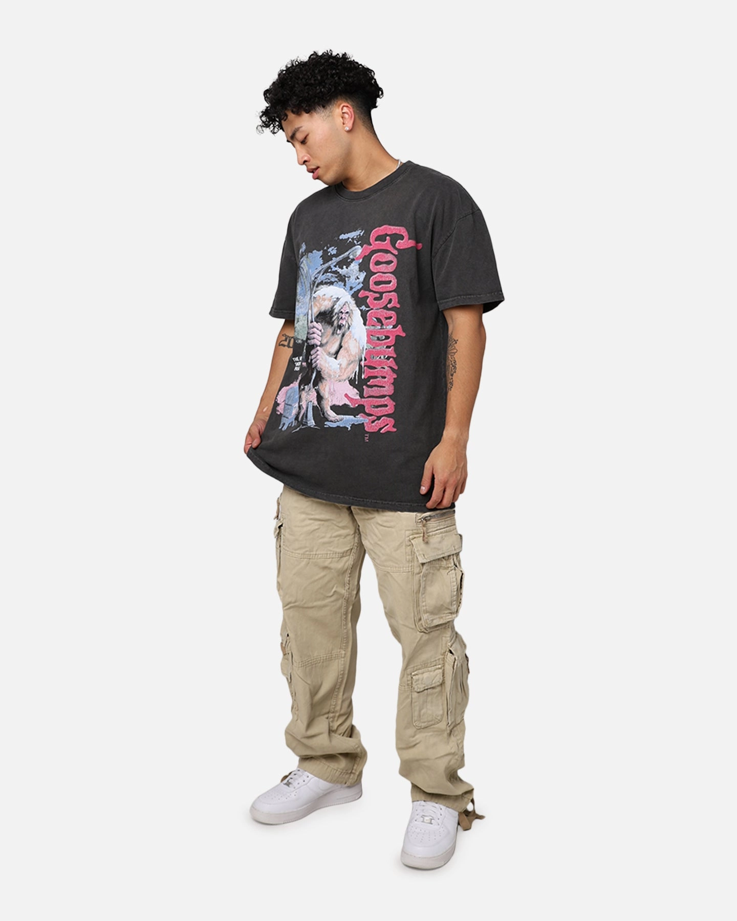American Thrift X Goosebumps Abominable Snowman Heavyweight T-Shirt Black Wash