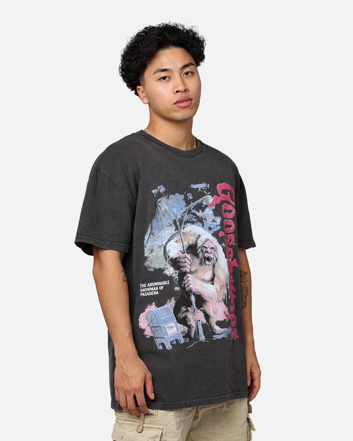 American Thrift X Goosebumps Abominable Snowman Heavyweight T-Shirt Black Wash