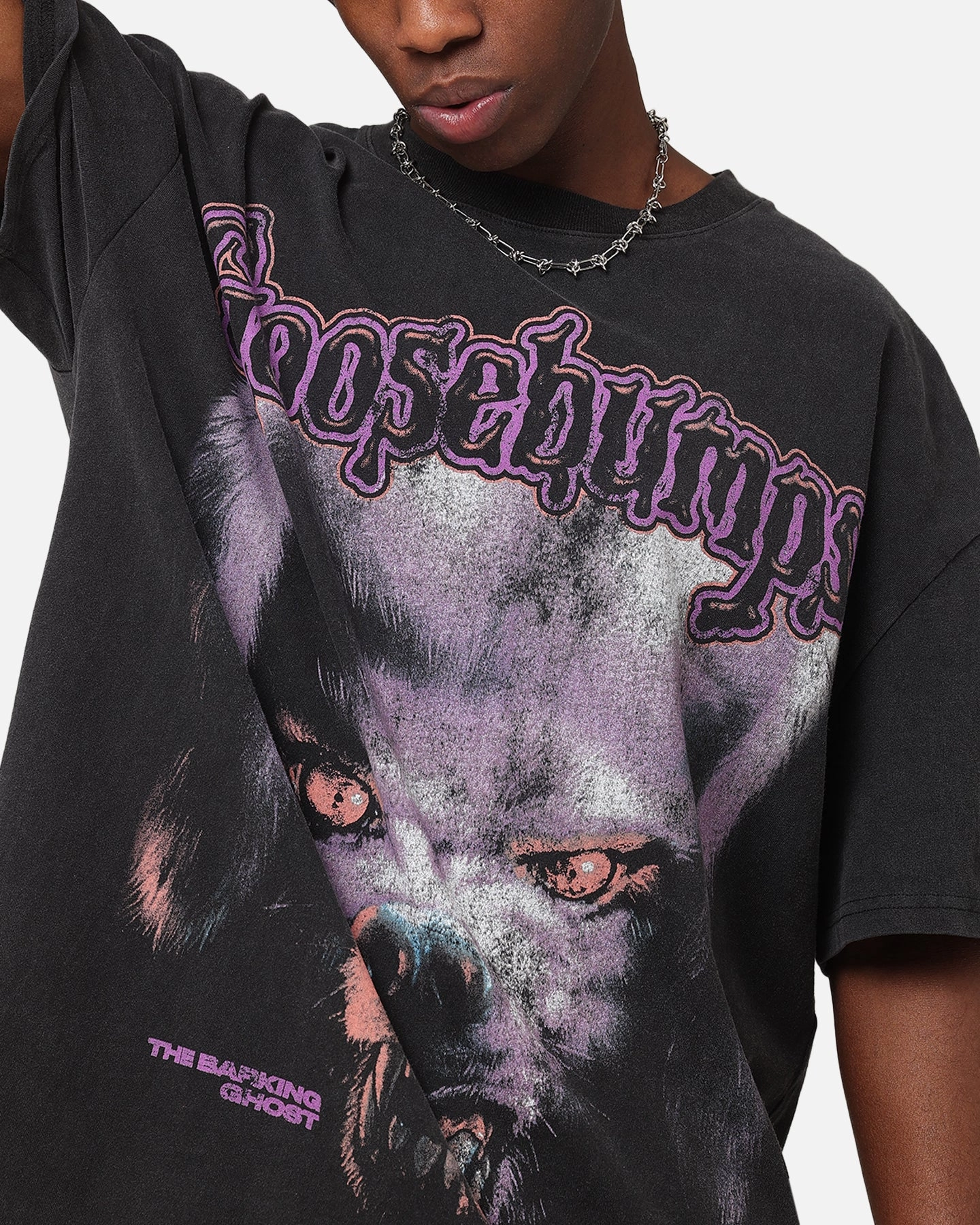 American Thrift X Goosebumps Barking Ghost Heavy T-Shirt Vintage Black
