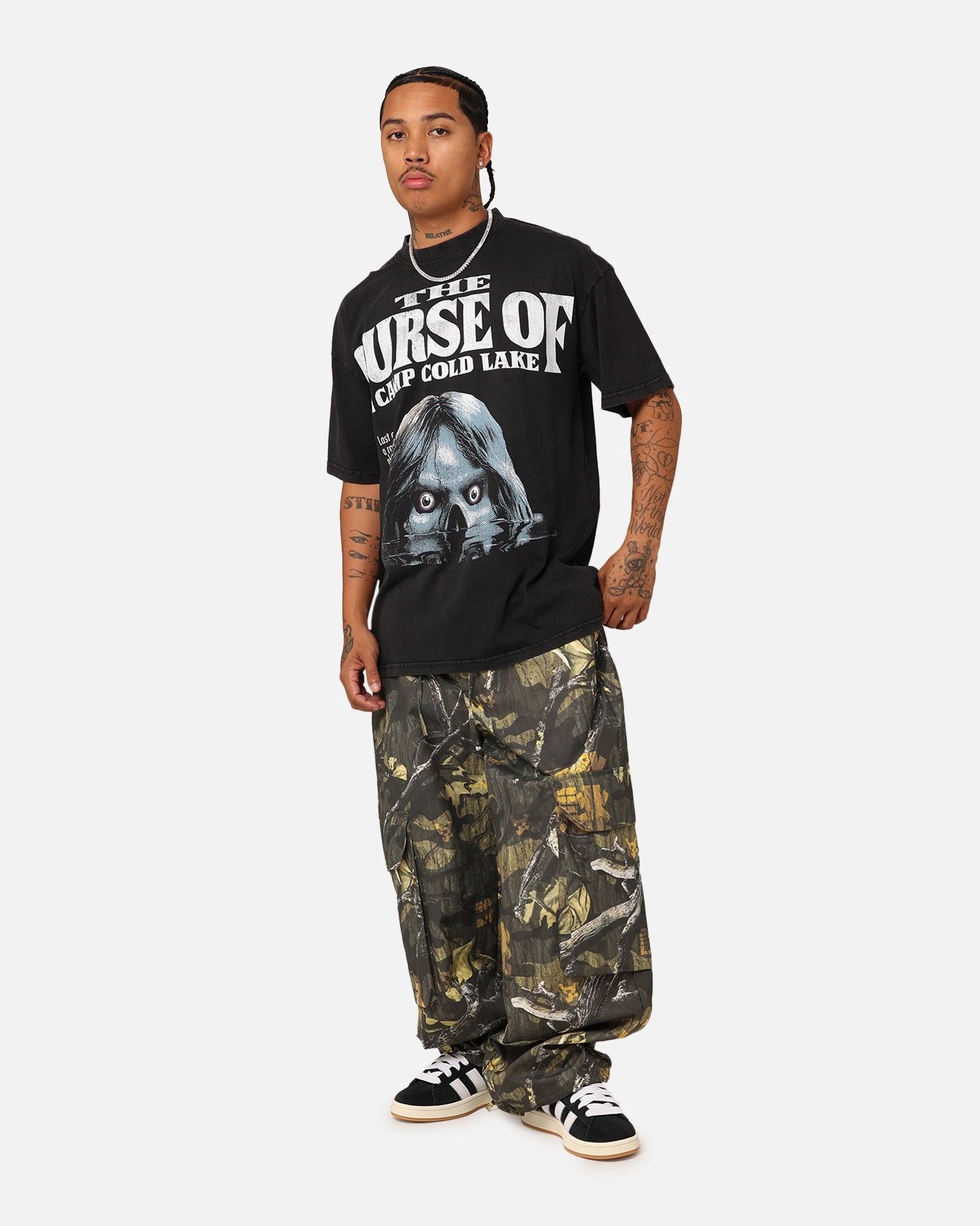 American Thrift X Goosebumps Cold Lake Vintage T-Shirt Black Wash