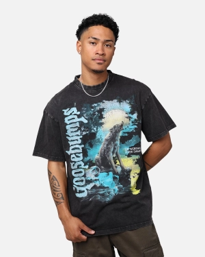 American Thrift X Goosebumps Fever Tree Vintage T-Shirt Black Wash