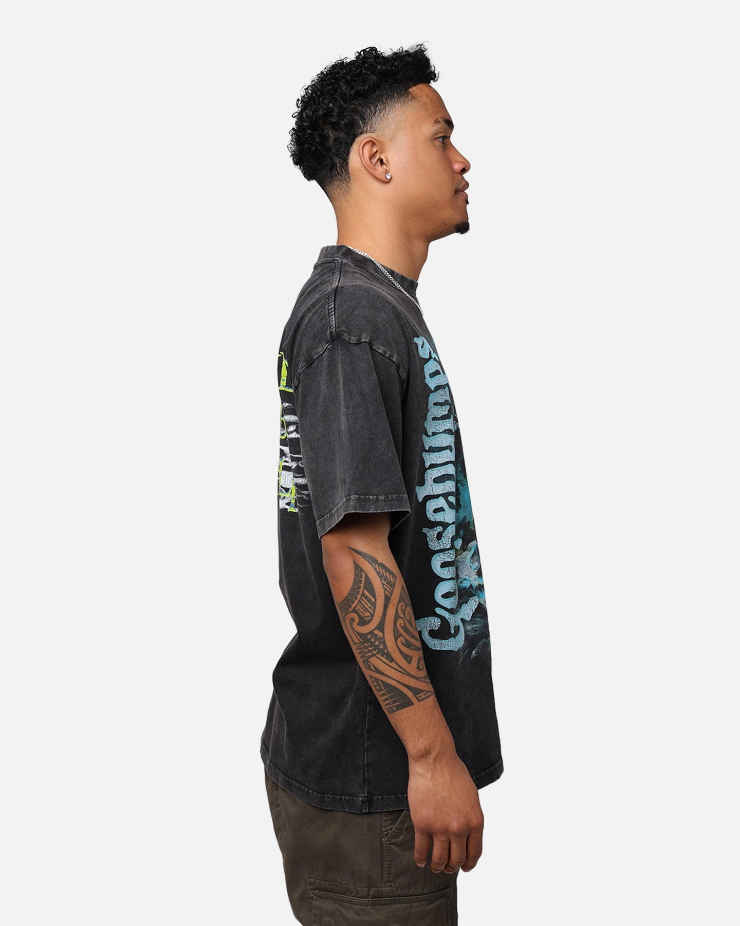 American Thrift X Goosebumps Fever Tree Vintage T-Shirt Black Wash