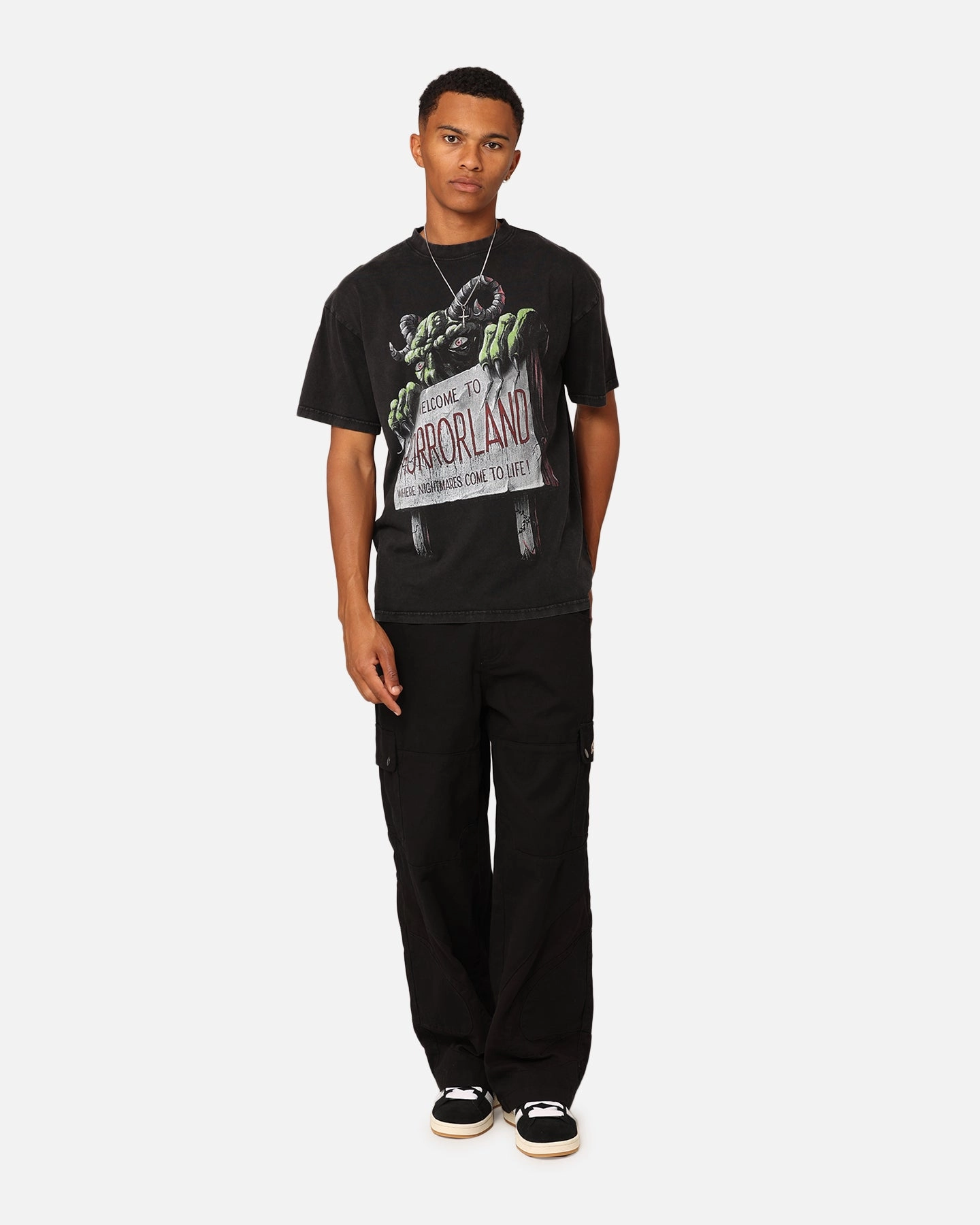 American Thrift X Goosebumps Horror Land Vintage T-Shirt Black Wash