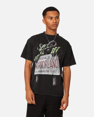 American Thrift X Goosebumps Horror Land Vintage T-Shirt Black Wash
