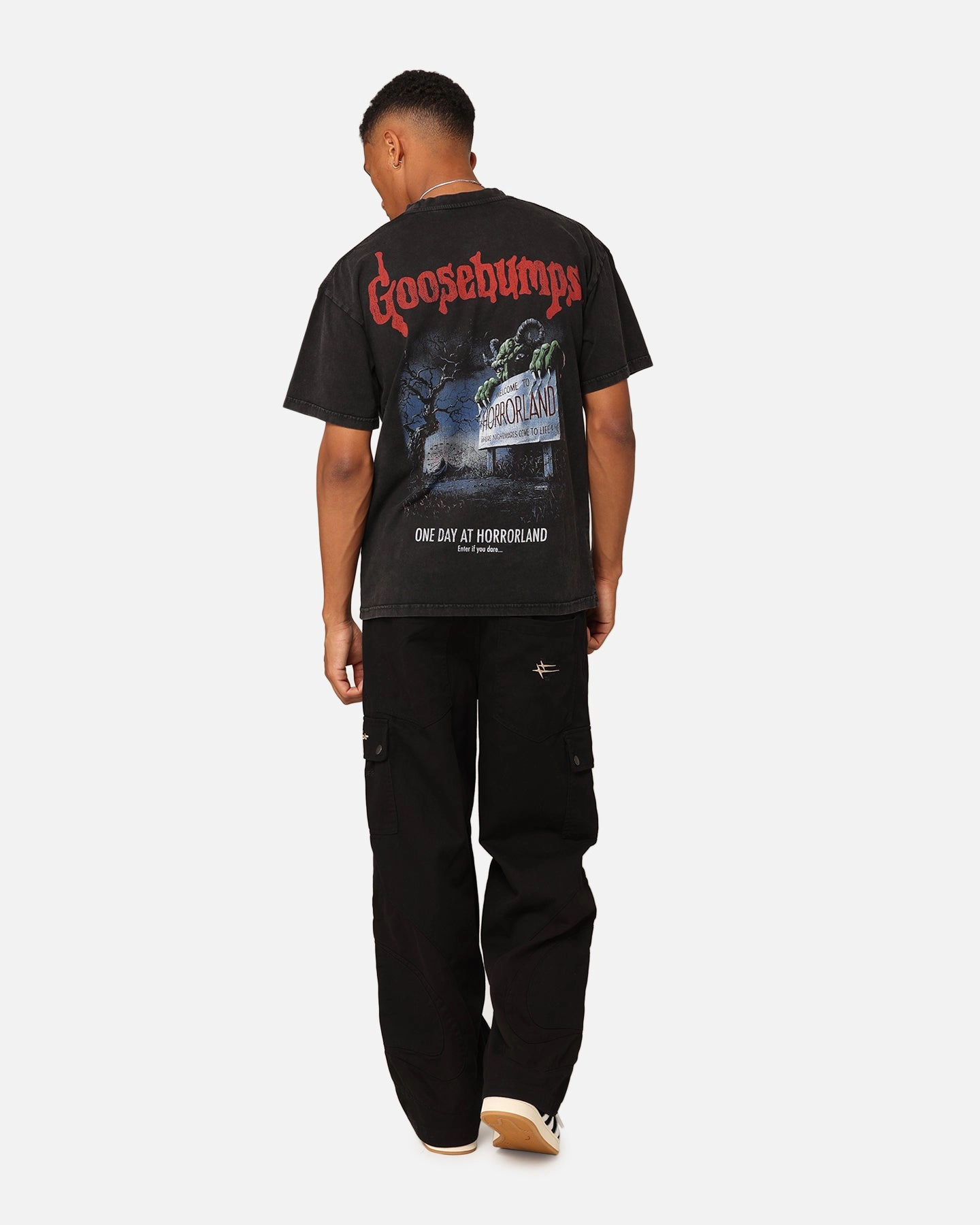 American Thrift X Goosebumps Horror Land Vintage T-Shirt Black Wash
