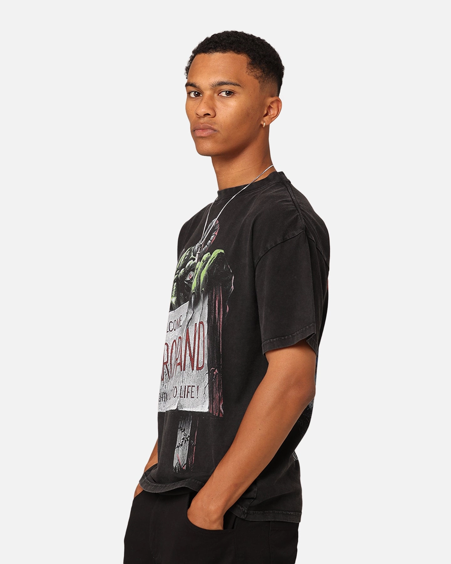American Thrift X Goosebumps Horror Land Vintage T-Shirt Black Wash