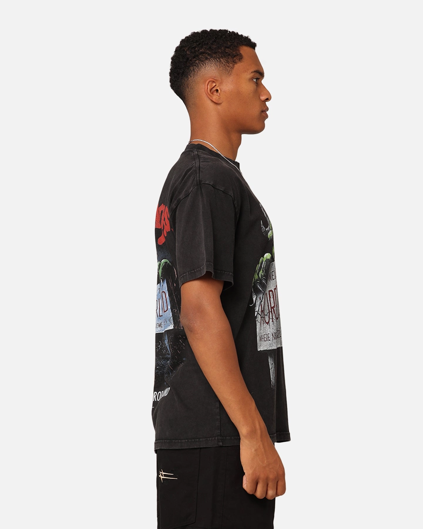 American Thrift X Goosebumps Horror Land Vintage T-Shirt Black Wash