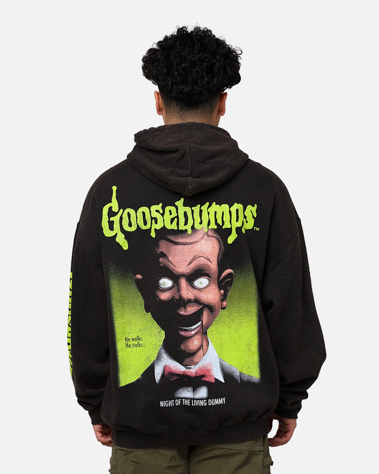 American Thrift X Goosebumps Living Dummy Vintage Hoodie Black Wash