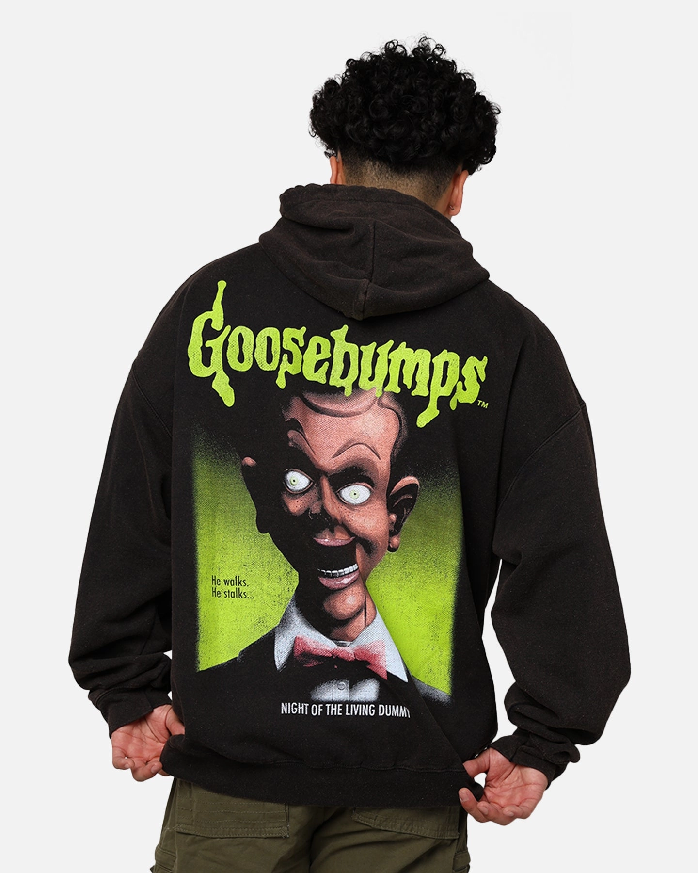 American Thrift X Goosebumps Living Dummy Vintage Hoodie Black Wash