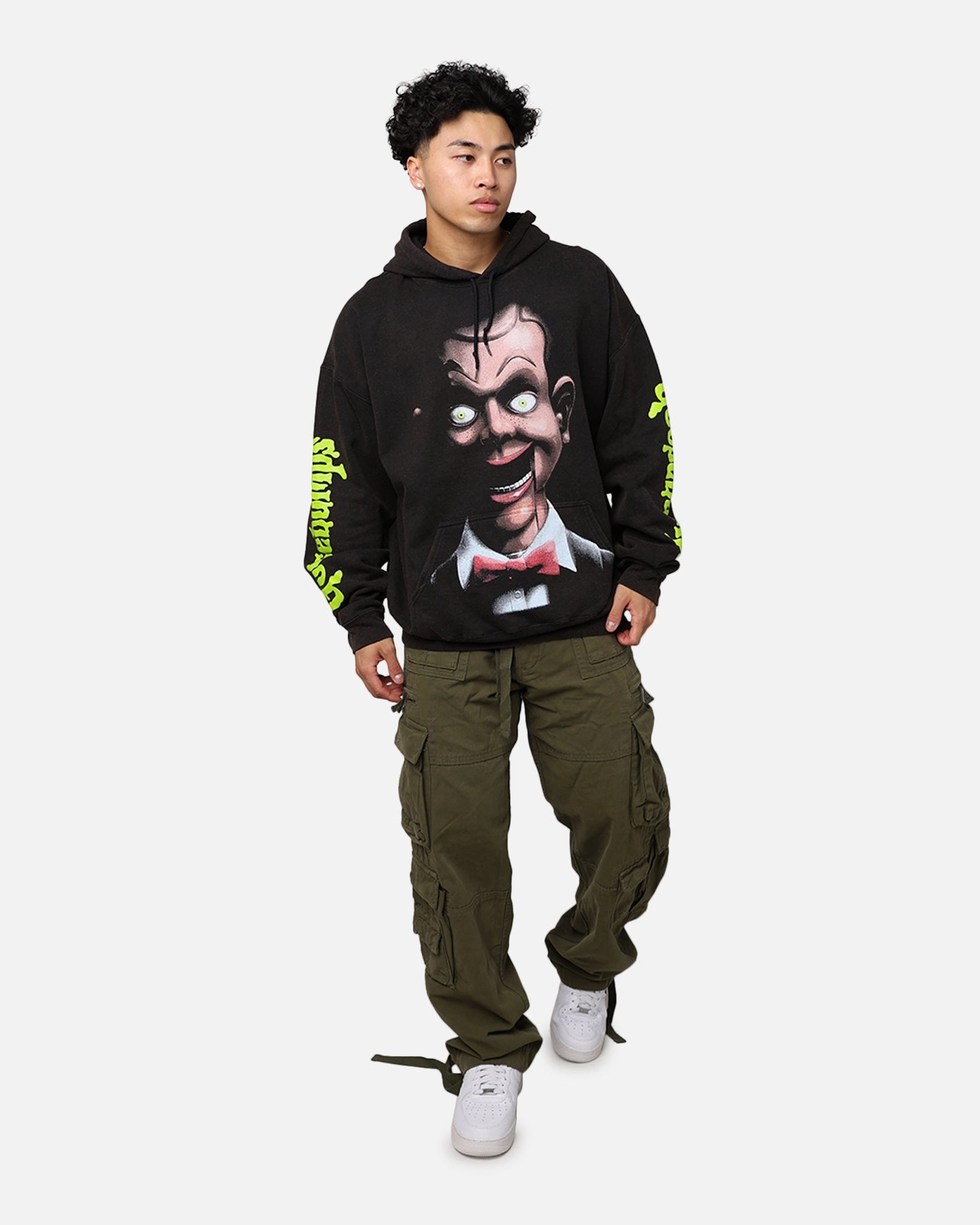American Thrift X Goosebumps Living Dummy Vintage Hoodie Black Wash