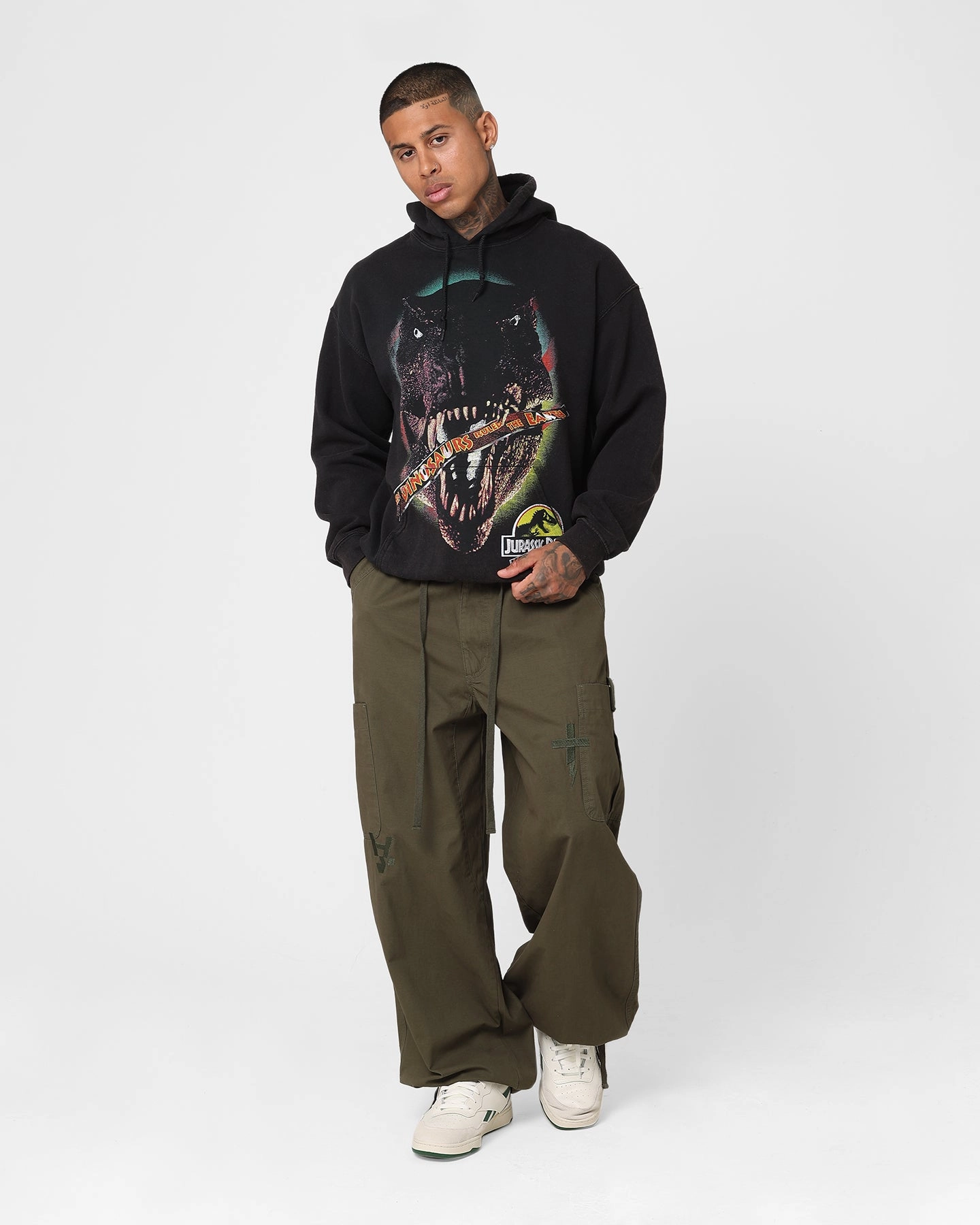 American Thrift X Jurassic Park 30th Anniversary Hoodie Black Wash