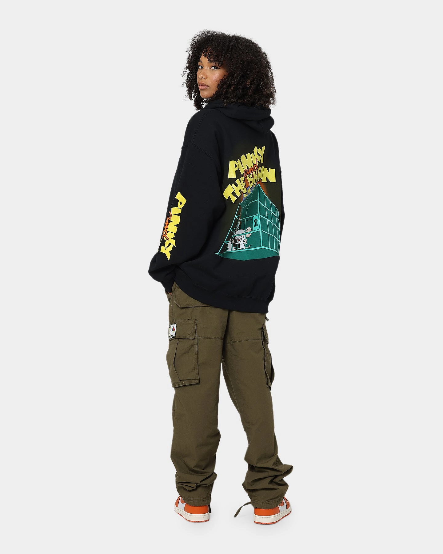 American Thrift X Pinky And The Brain Pinky And The Brain Vintage Hoodie Black Wash