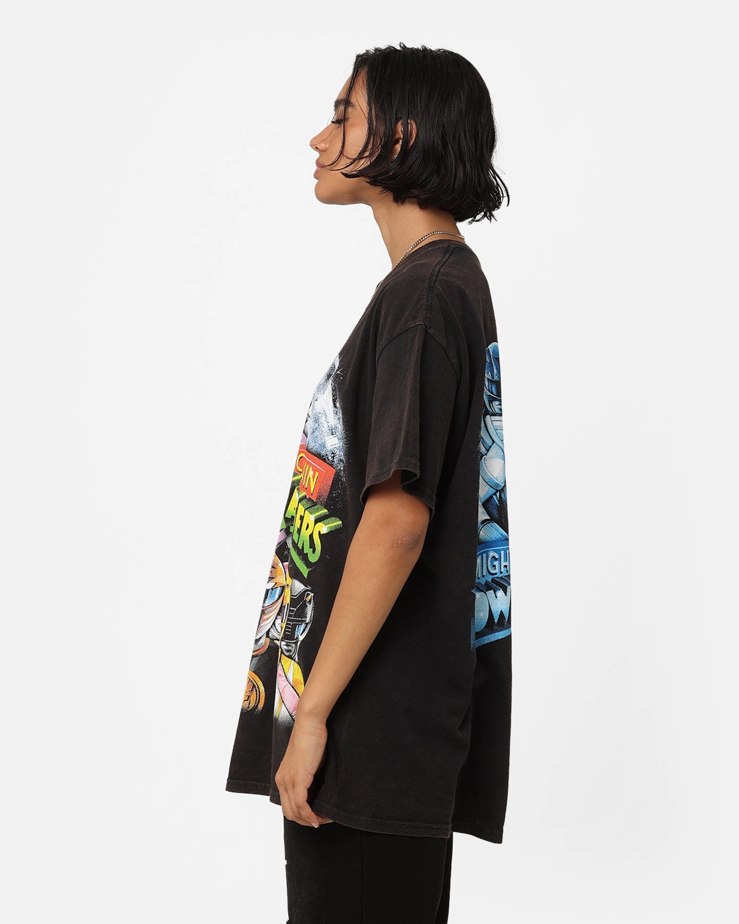American Thrift X Power Rangers Mighty Morphin Vintage T-Shirt Black Wash