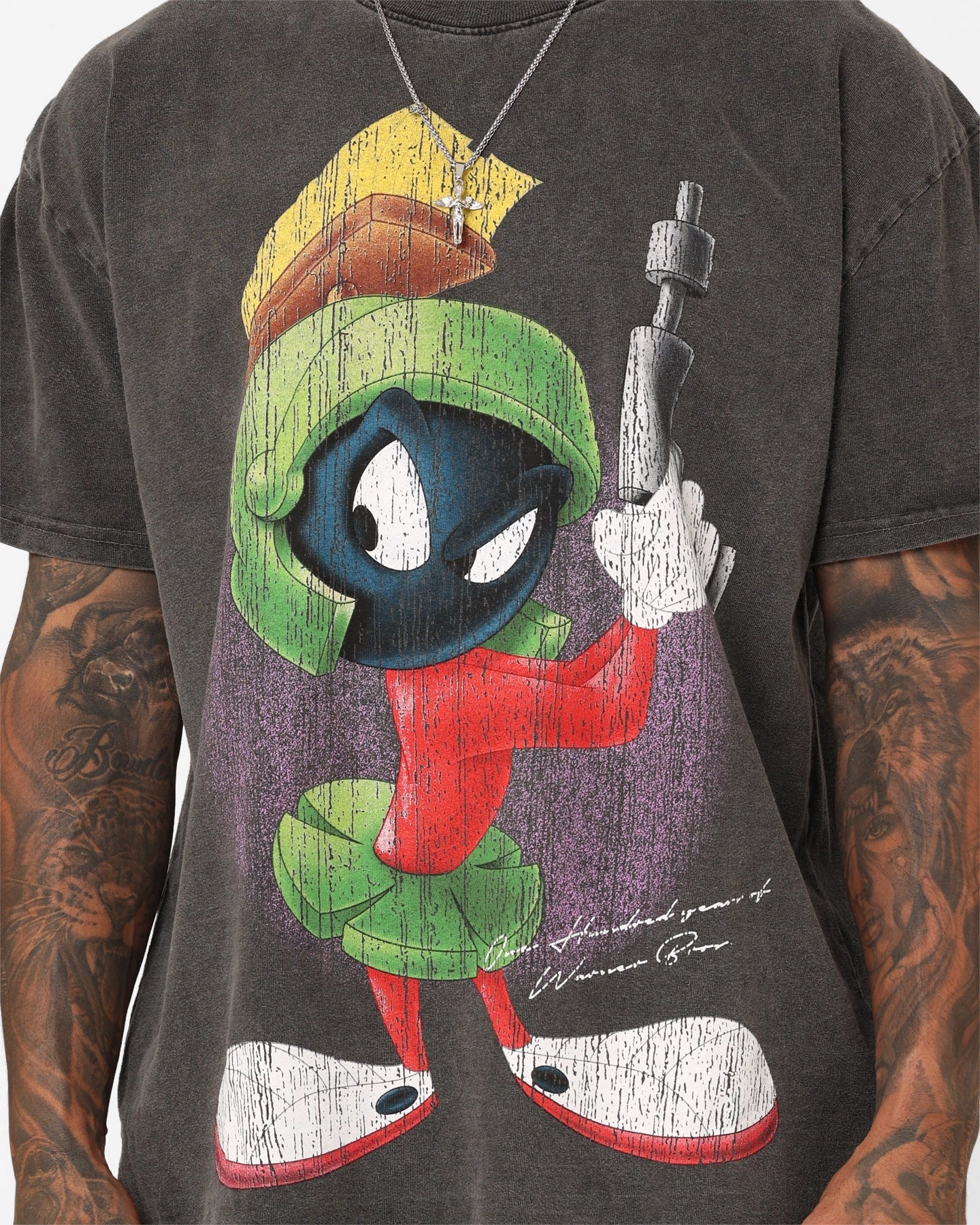 American Thrift X Warner Bros. Marvin The Martian Vintage Heavyweight T-Shirt Black Wash