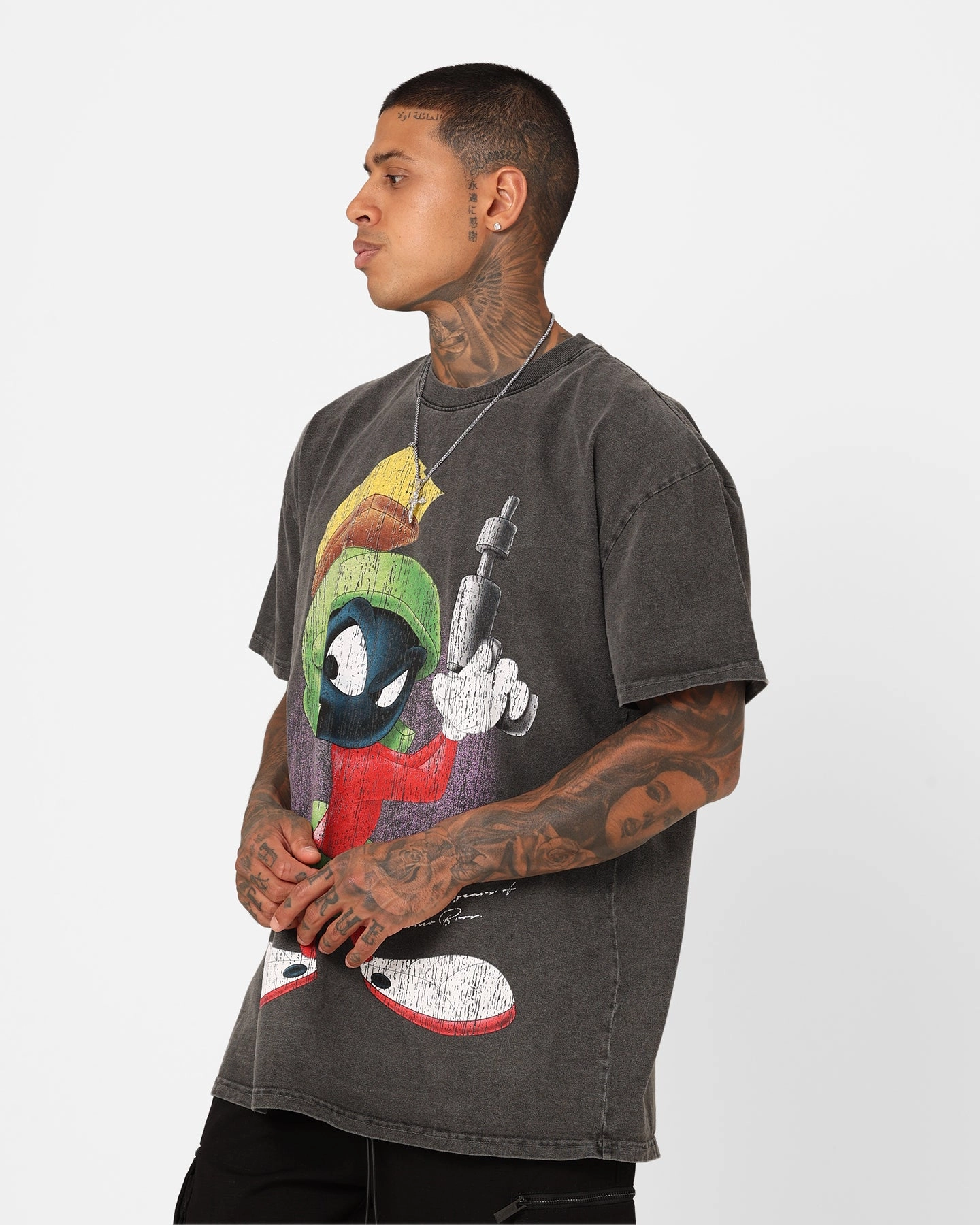 American Thrift X Warner Bros. Marvin The Martian Vintage Heavyweight T-Shirt Black Wash