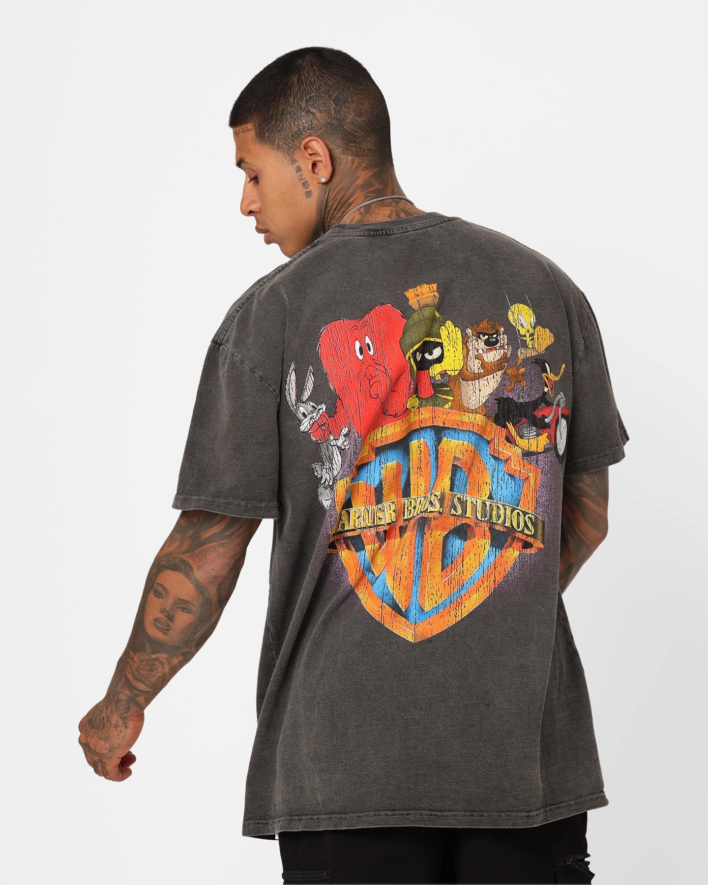 American Thrift X Warner Bros. Marvin The Martian Vintage Heavyweight T-Shirt Black Wash