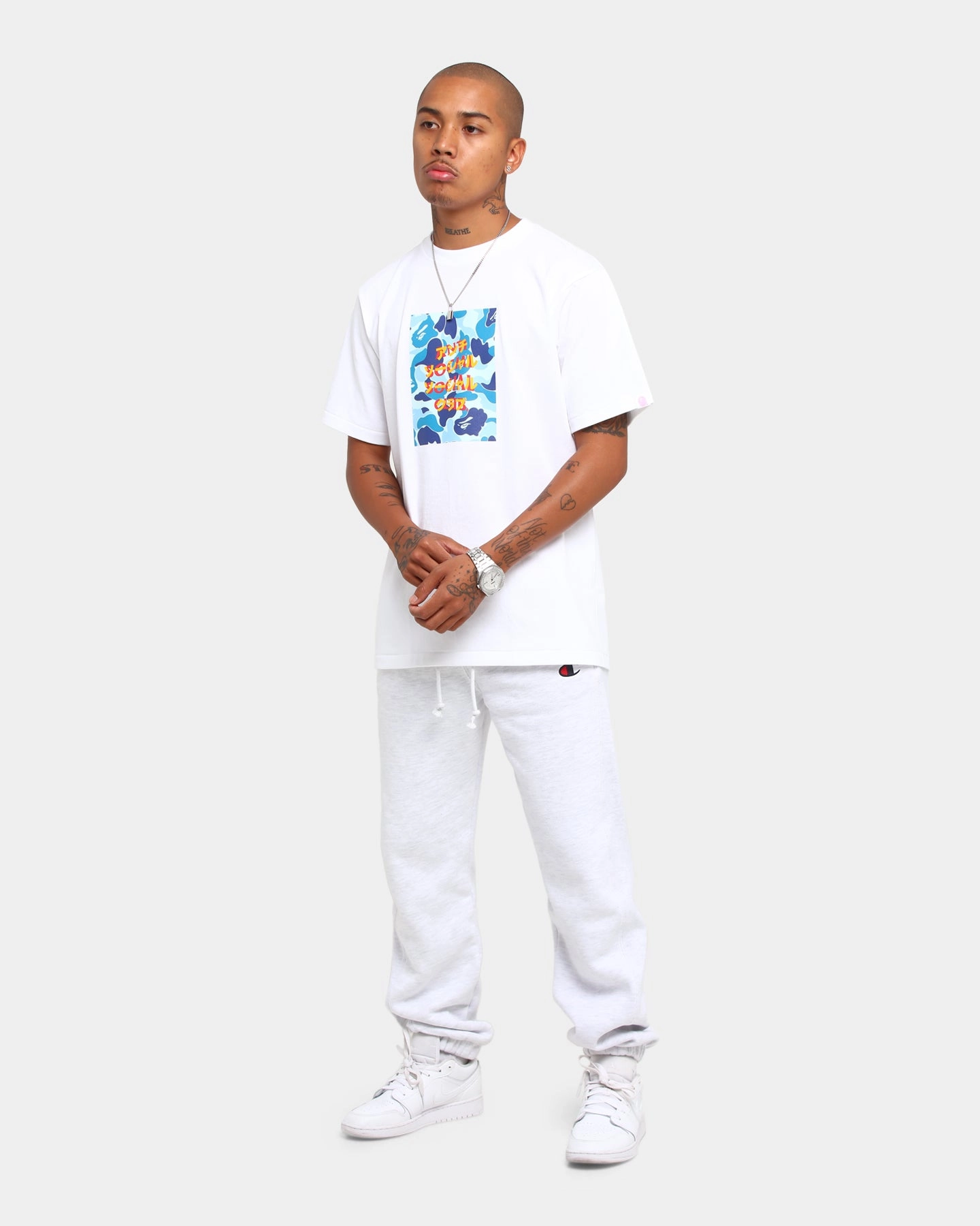 Anti Social Social Club BAPE x ASSC Camo Box T-Shirt White/Blue