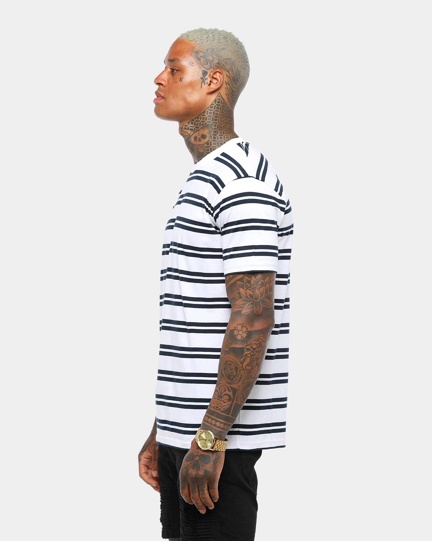 AS COLOUR CLASSIC STRIPE TEE WHITE/NAVY