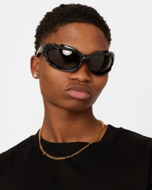 Balenciaga BB0255S-001 78 Sunglasses Shiny Black