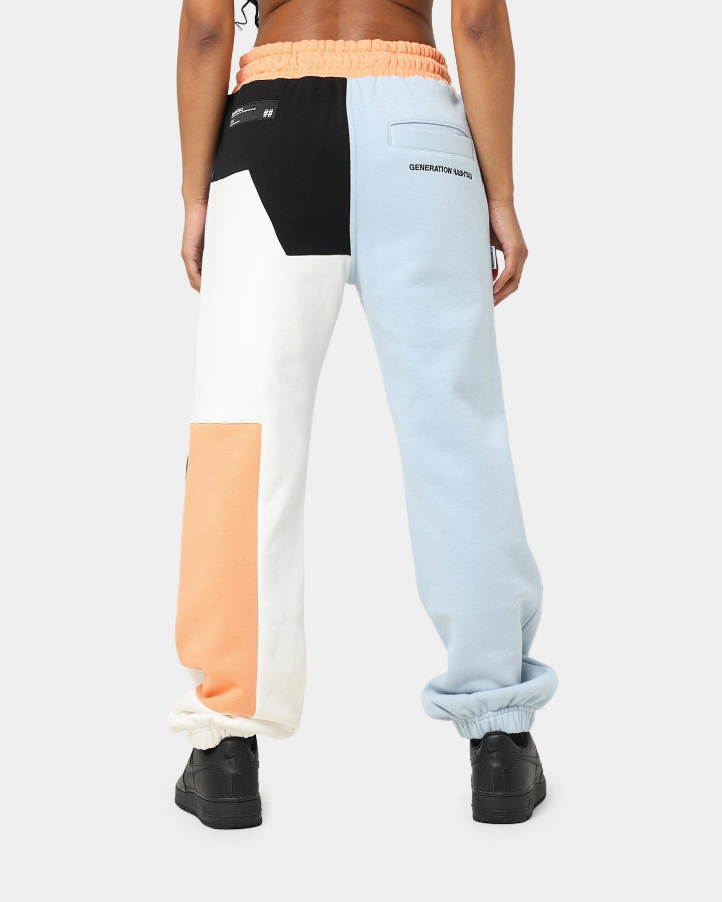 BEENTRILL Patchwork Sweat Pants Blue/Orange