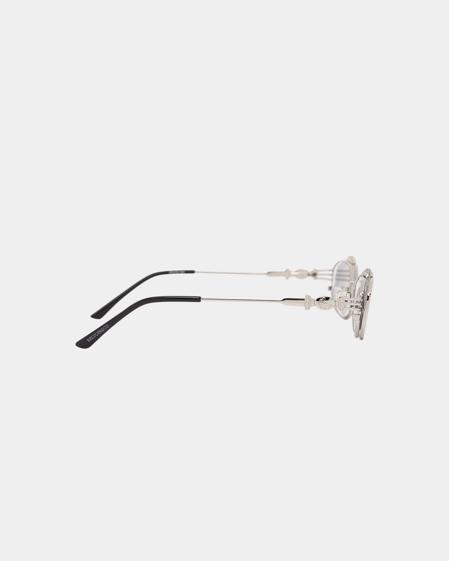Belvoir & Co Ramar Flip Sunglasses Silver/Black
