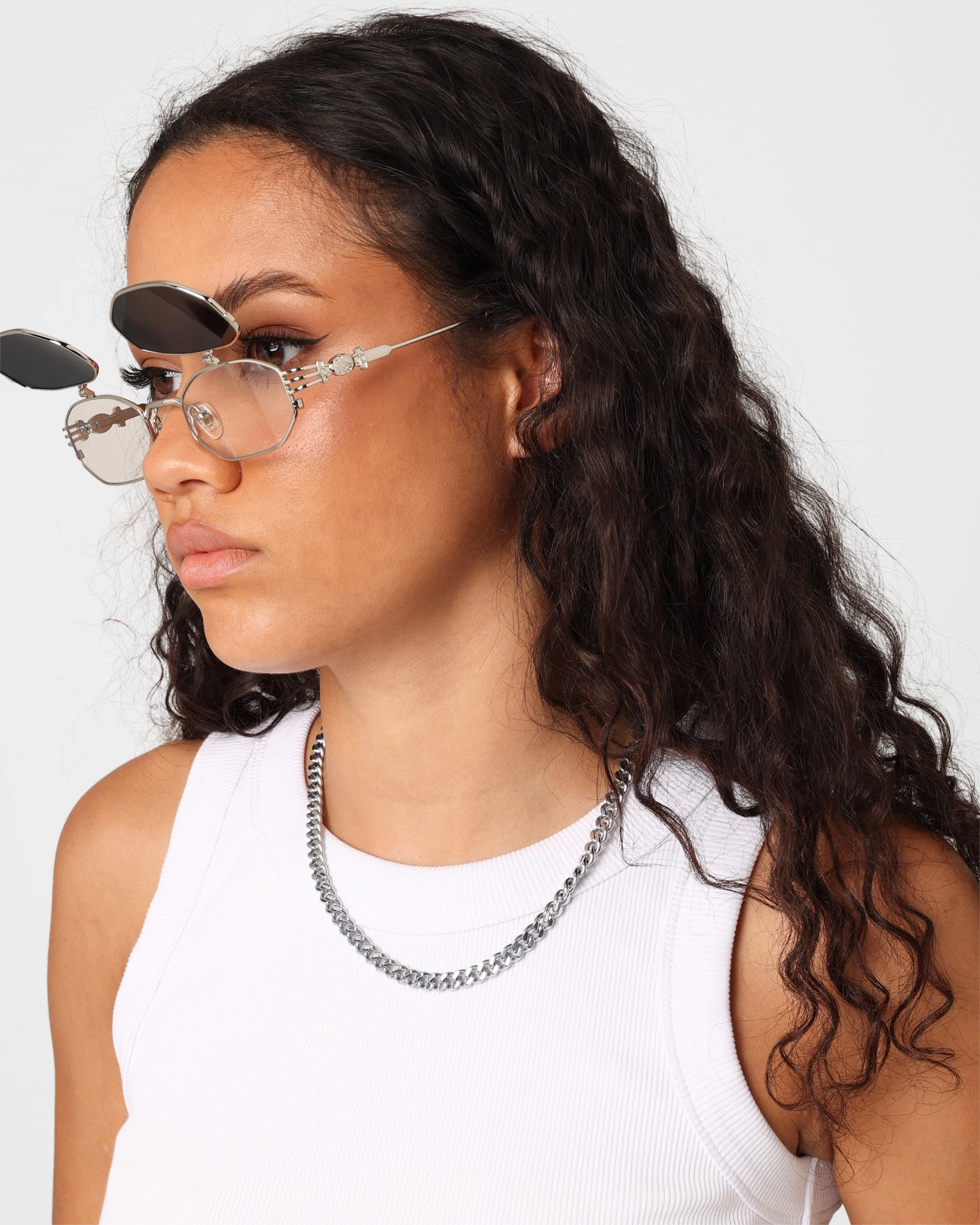 Belvoir & Co Ramar Flip Sunglasses Silver/Black