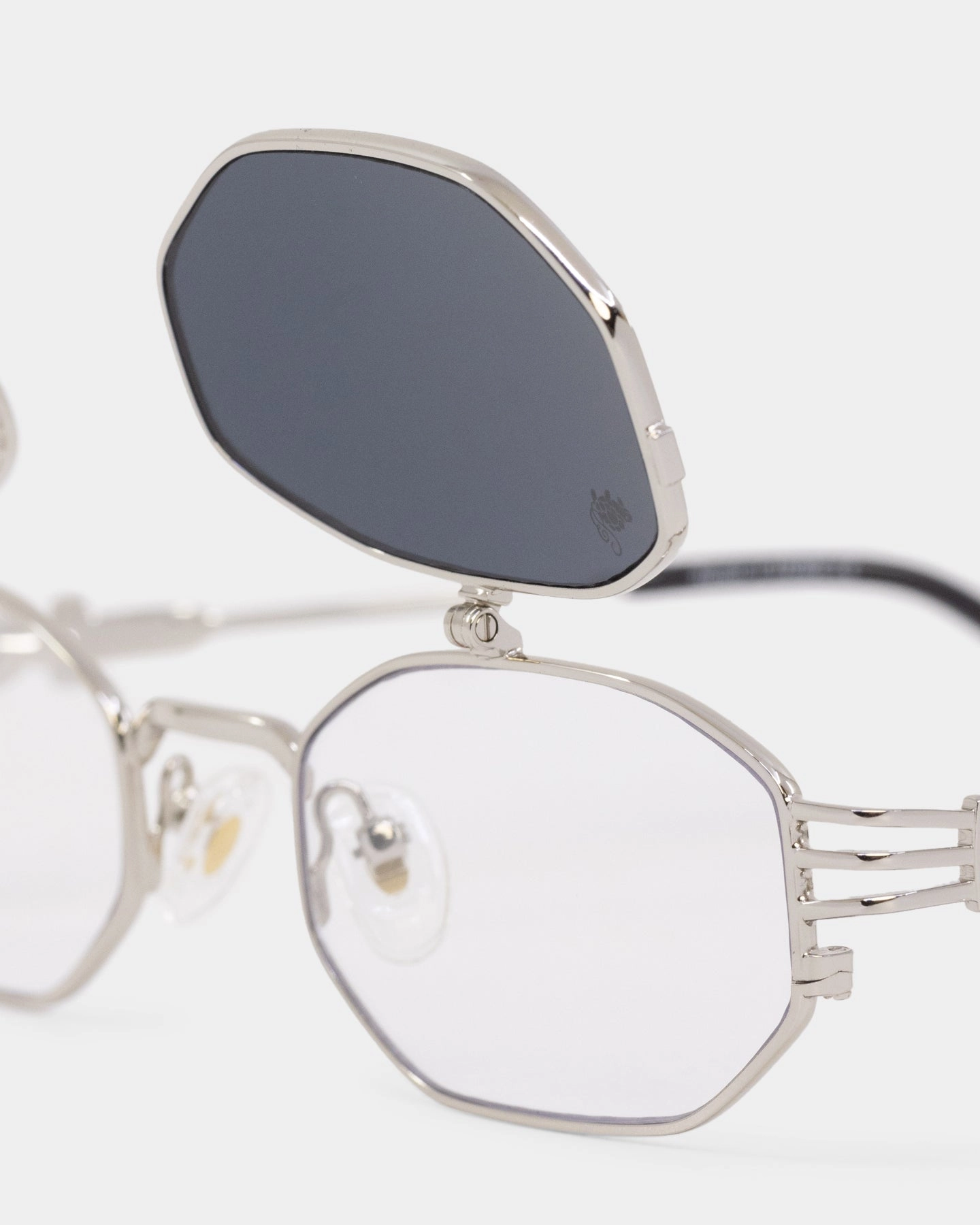 Belvoir & Co Ramar Flip Sunglasses Silver/Black