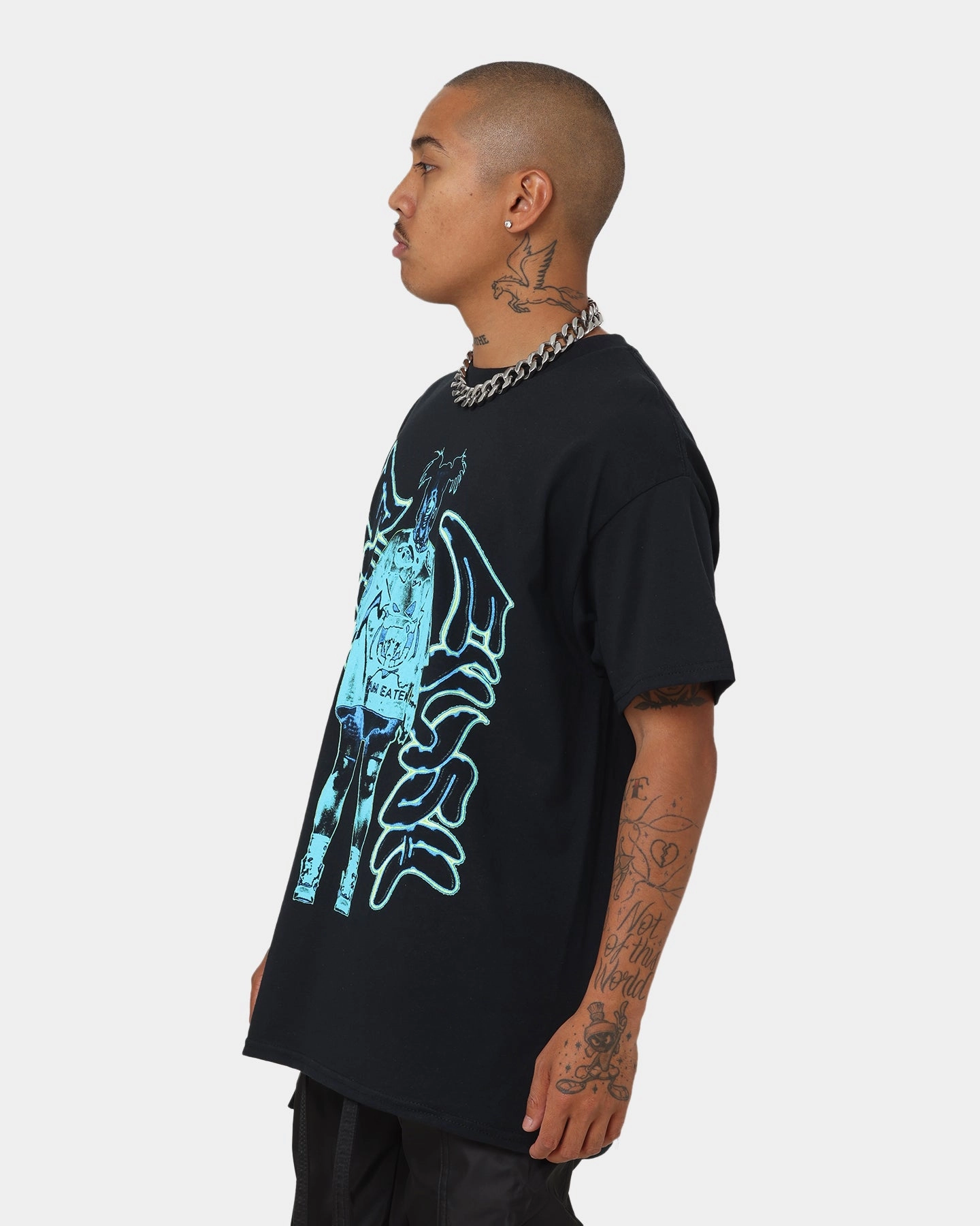 Billie Eilish Neon Graffiti T-Shirt Black