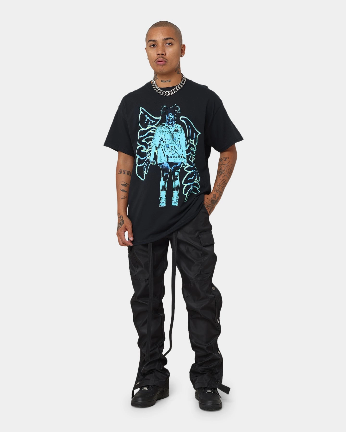 Billie Eilish Neon Graffiti T-Shirt Black
