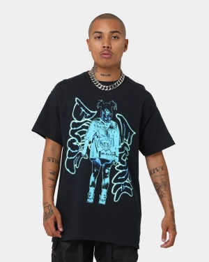 Billie Eilish Neon Graffiti T-Shirt Black