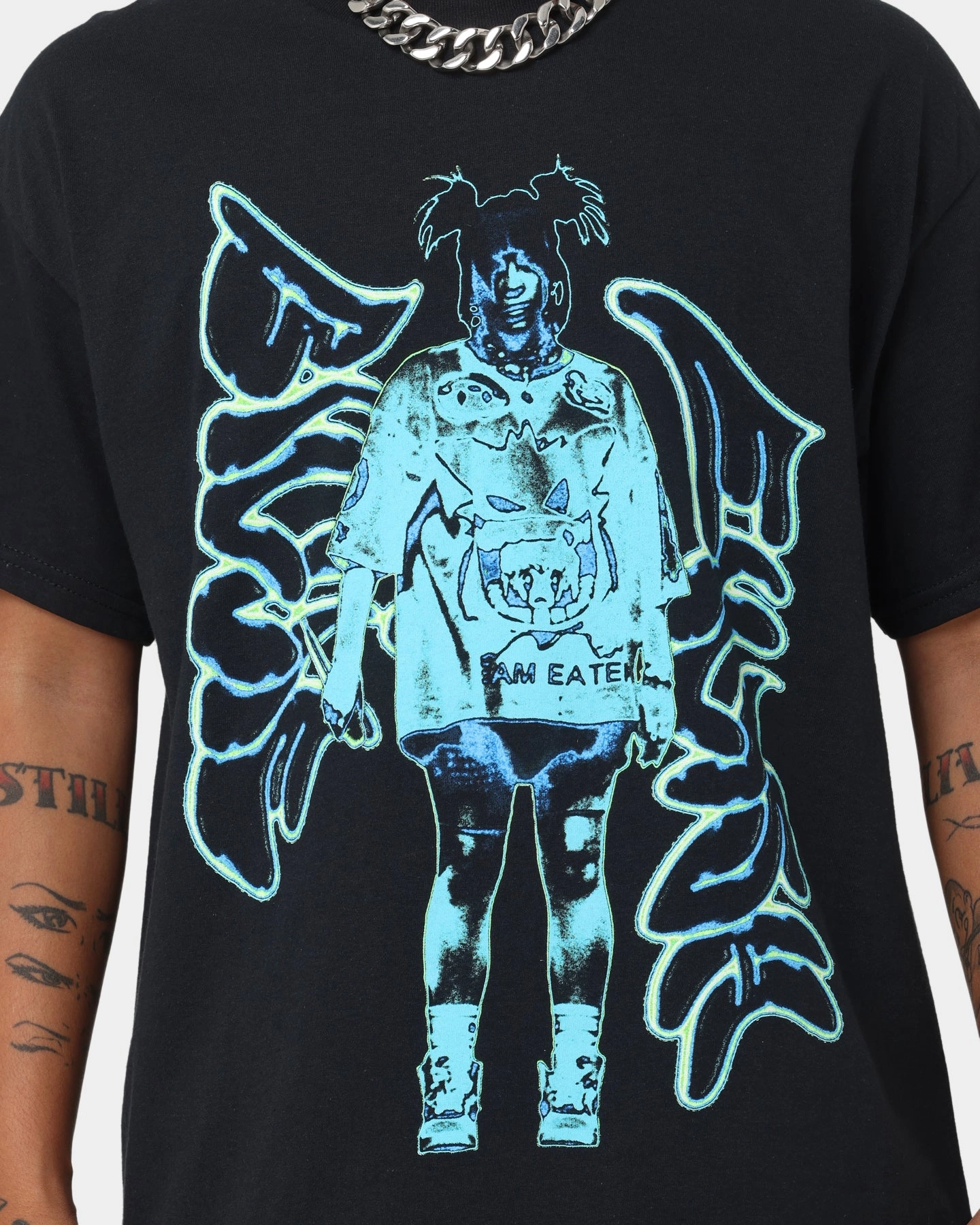 Billie Eilish Neon Graffiti T-Shirt Black
