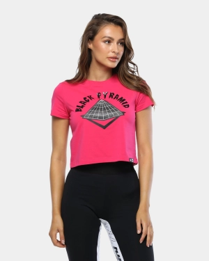 Black Pyramid Women's Drip Logo Crop Tee Pink