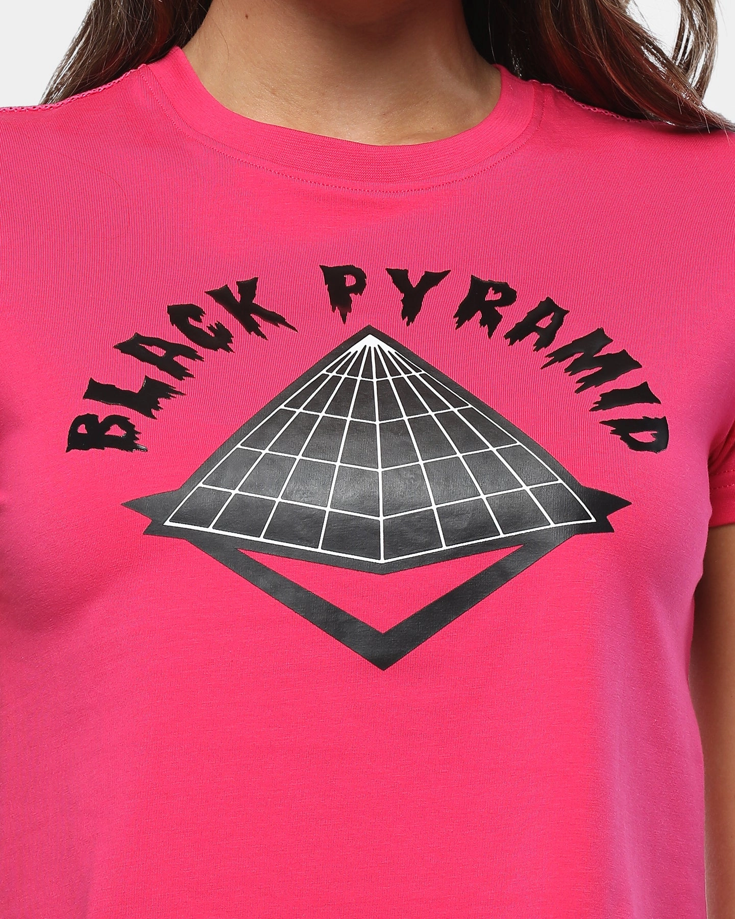 Black Pyramid Women's Drip Logo Crop Tee Pink