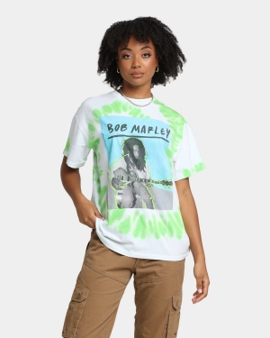 Bob Marley Photo Tie Dye T-Shirt White