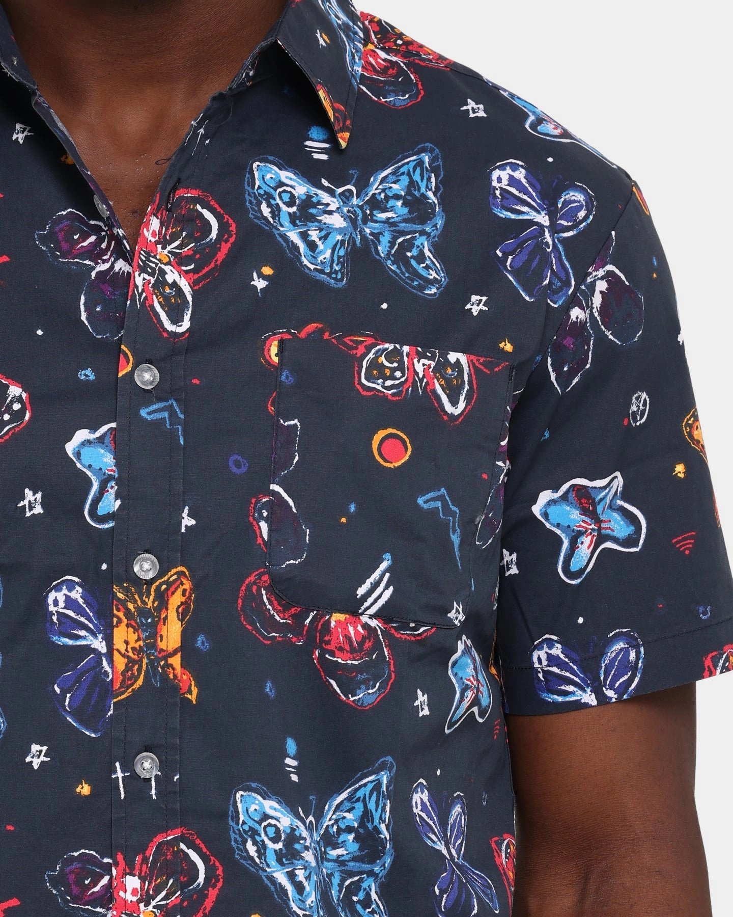 Brixton BB Bloom Woven Button Up T-Shirt Black