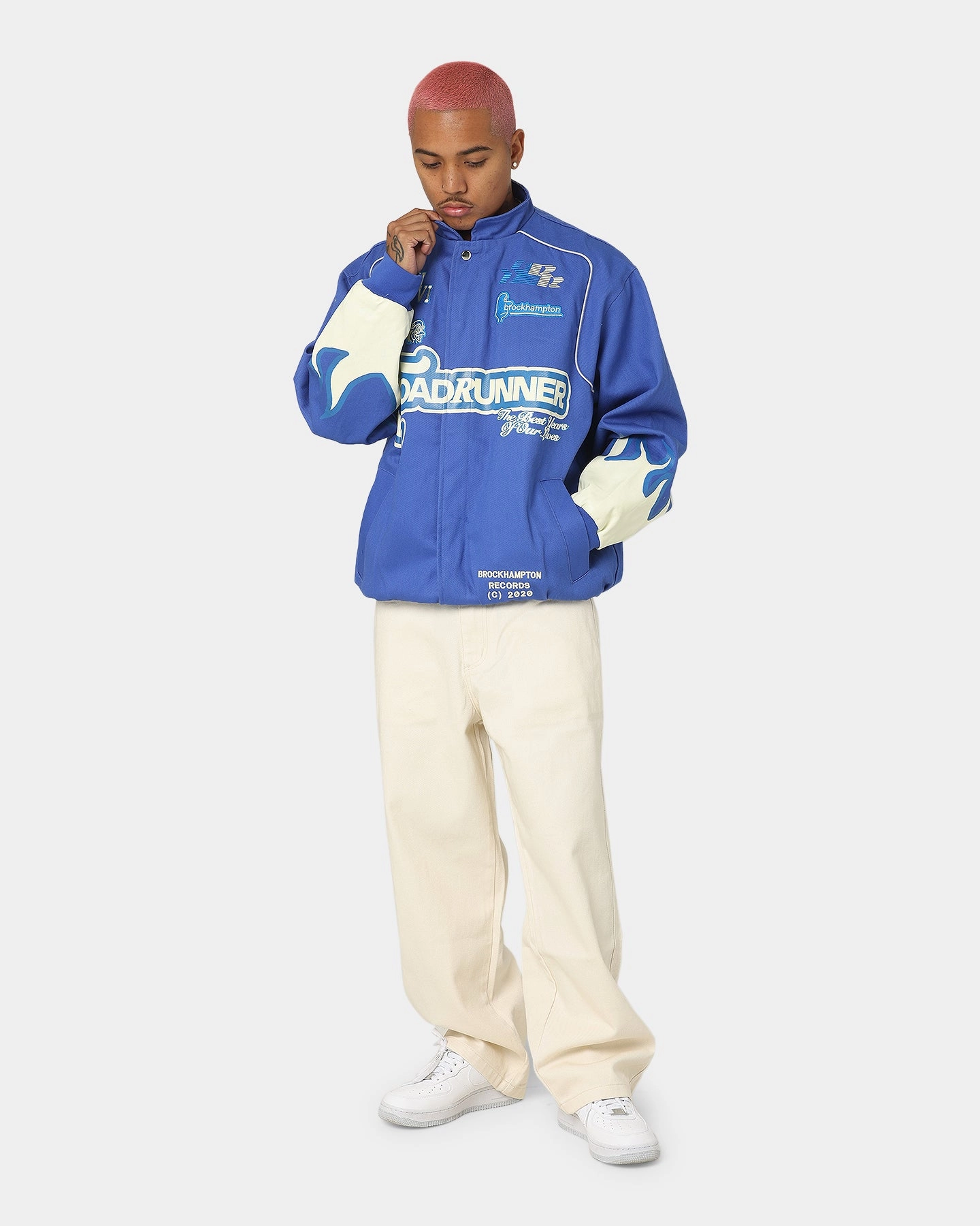 Brockhampton Flame Racing Jacket Royal Blue