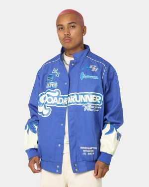 Brockhampton Flame Racing Jacket Royal Blue