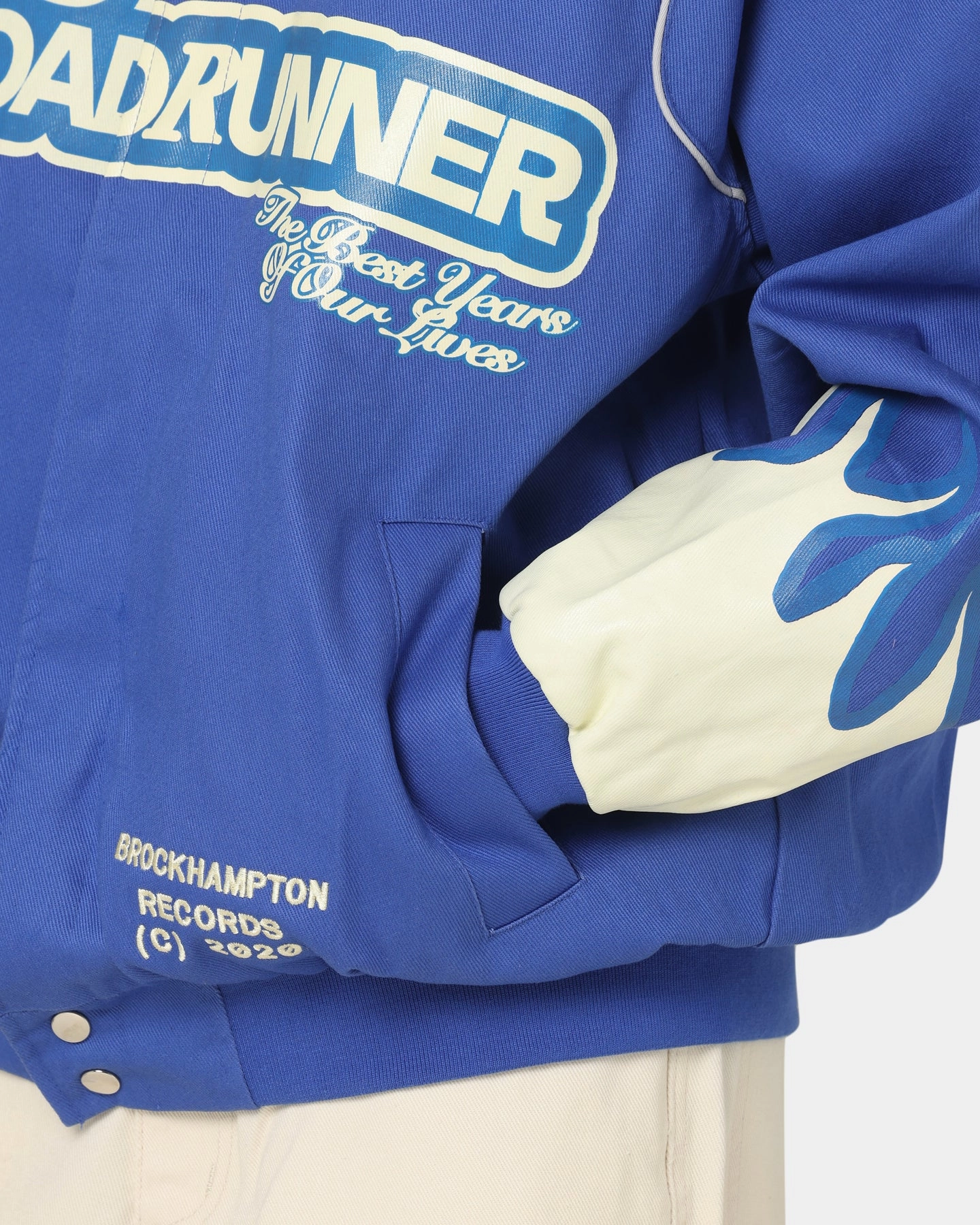 Brockhampton Flame Racing Jacket Royal Blue