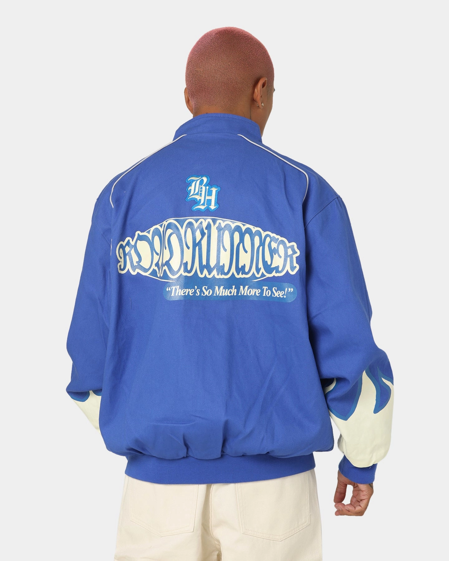 Brockhampton Flame Racing Jacket Royal Blue