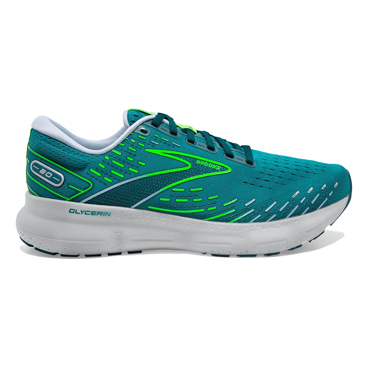 Brooks Glycerin 20 - Kayaking - Heron - Green Gecko