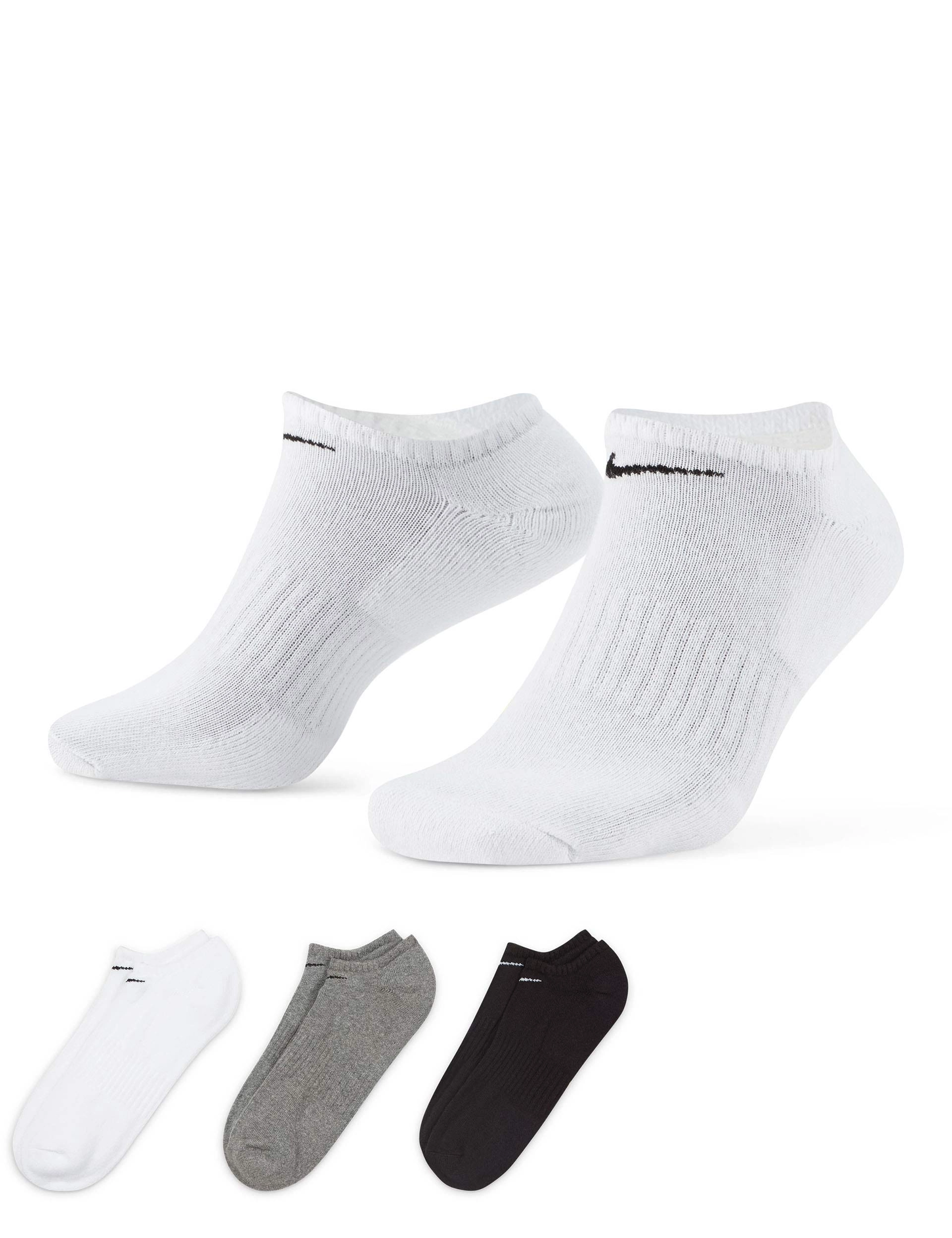 Everyday Cushioned Socks (3 pairs) - White/Grey/Black