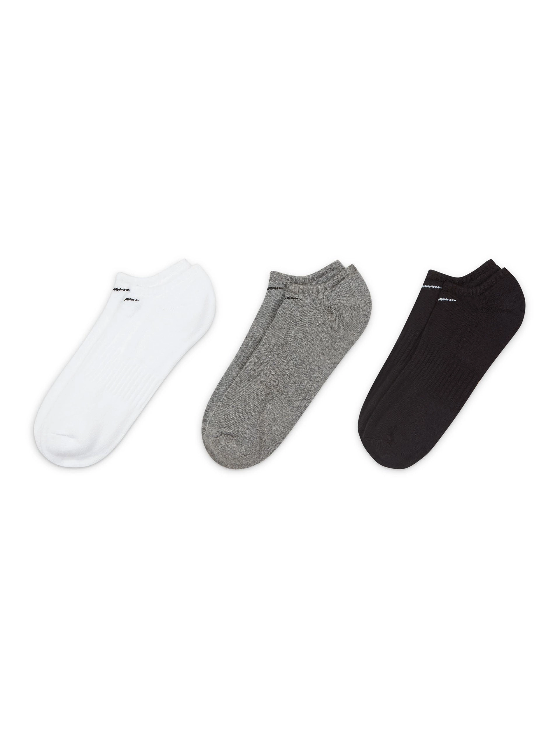 Everyday Cushioned Socks (3 pairs) - White/Grey/Black