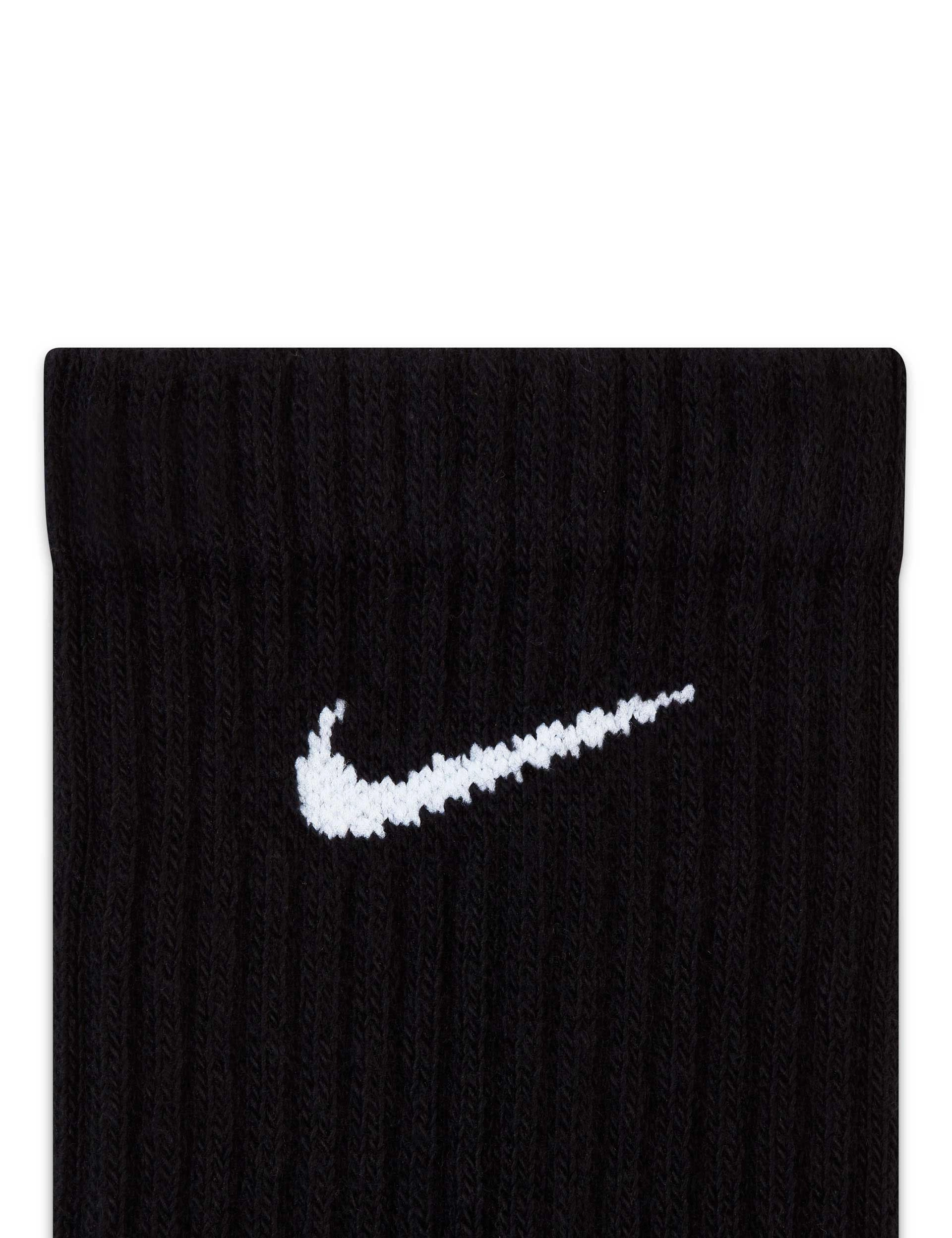 Everyday Cushioned Training Crew Socks (3 Pairs) - Black/White