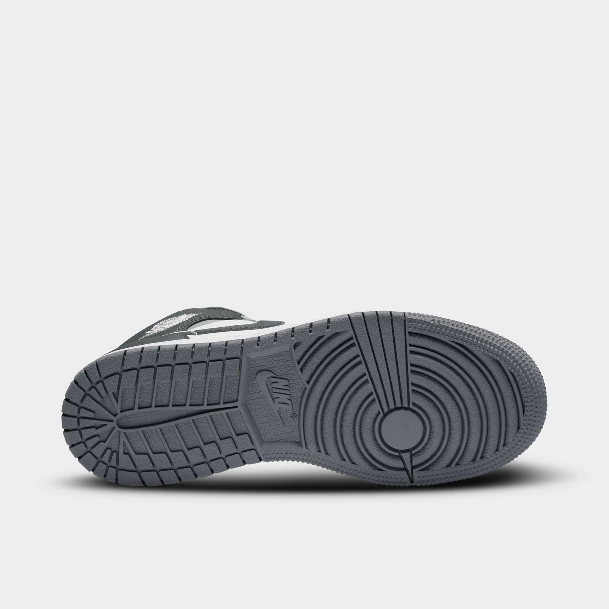 Jordan 1 Mid GS Black / Iron Grey - White