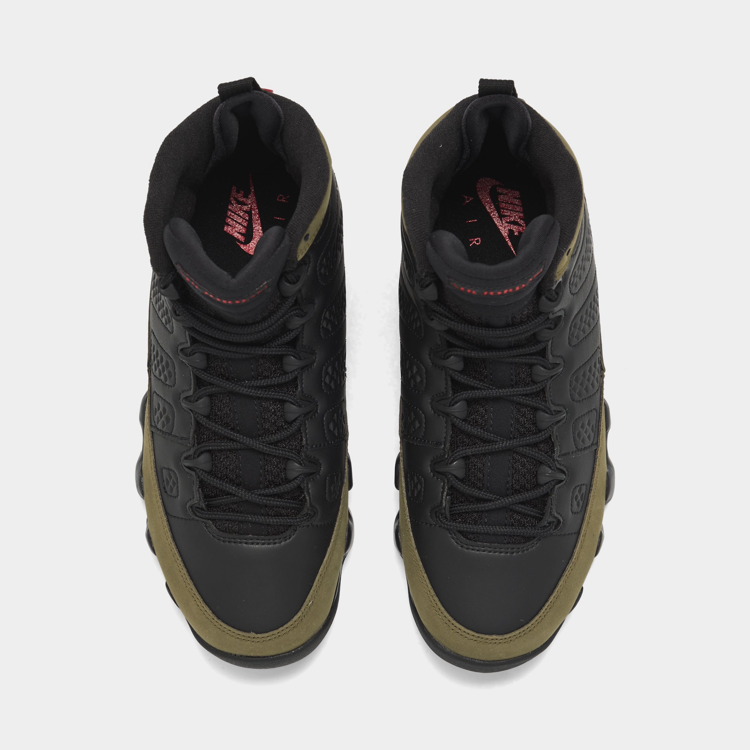 Jordan 9 Retro GS Black / True Red - Light Olive