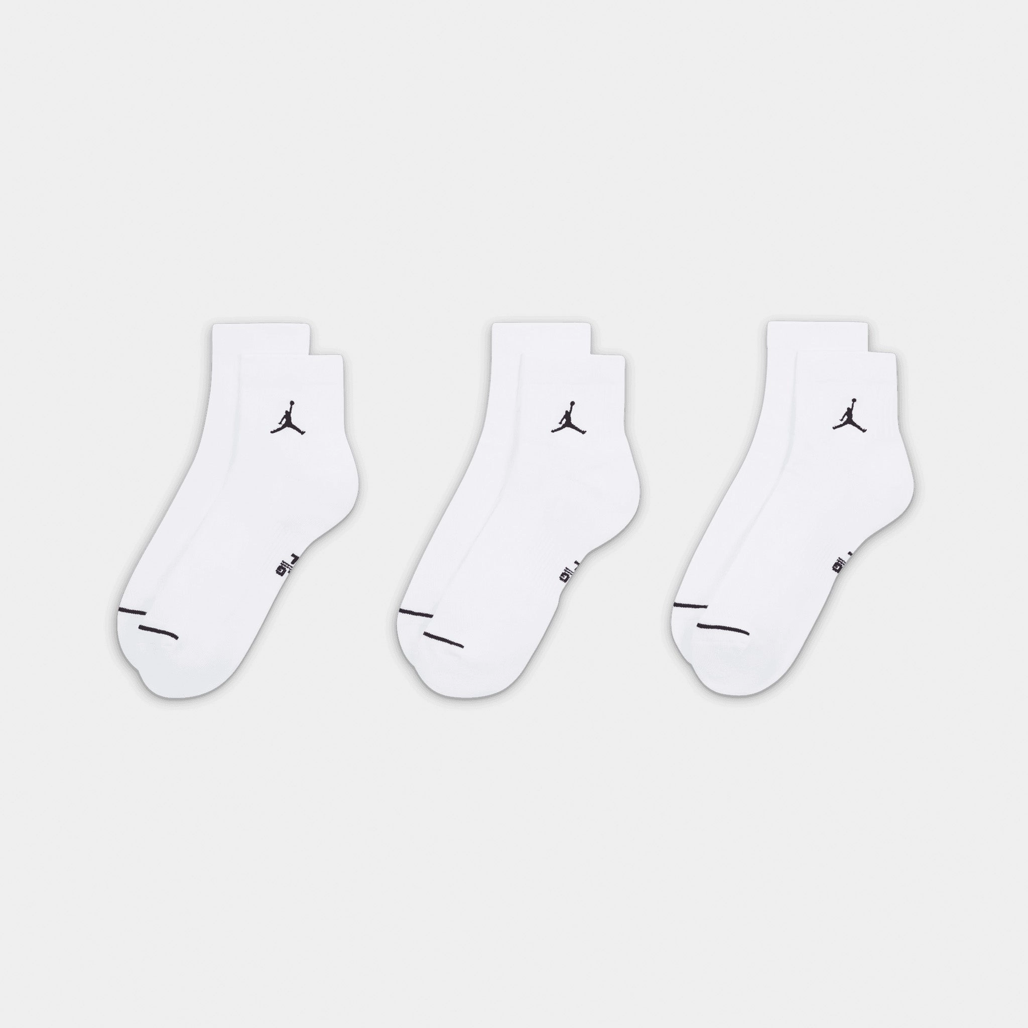 Jordan Everyday Ankle Socks (3 Pack) White / Black