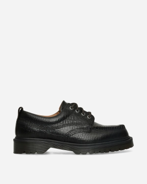 Lowell Crocodile Analine Leather Moc Toe Shoes Black