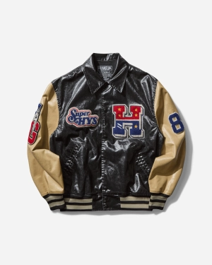 Men's HG Patch Varsity Jacket Black
