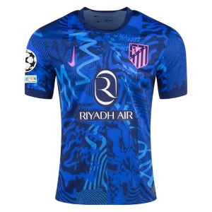 Nike Atletico Madrid Third Jersey w/ Champions League Patches 24/25 (Blue Void/Pink Glow)