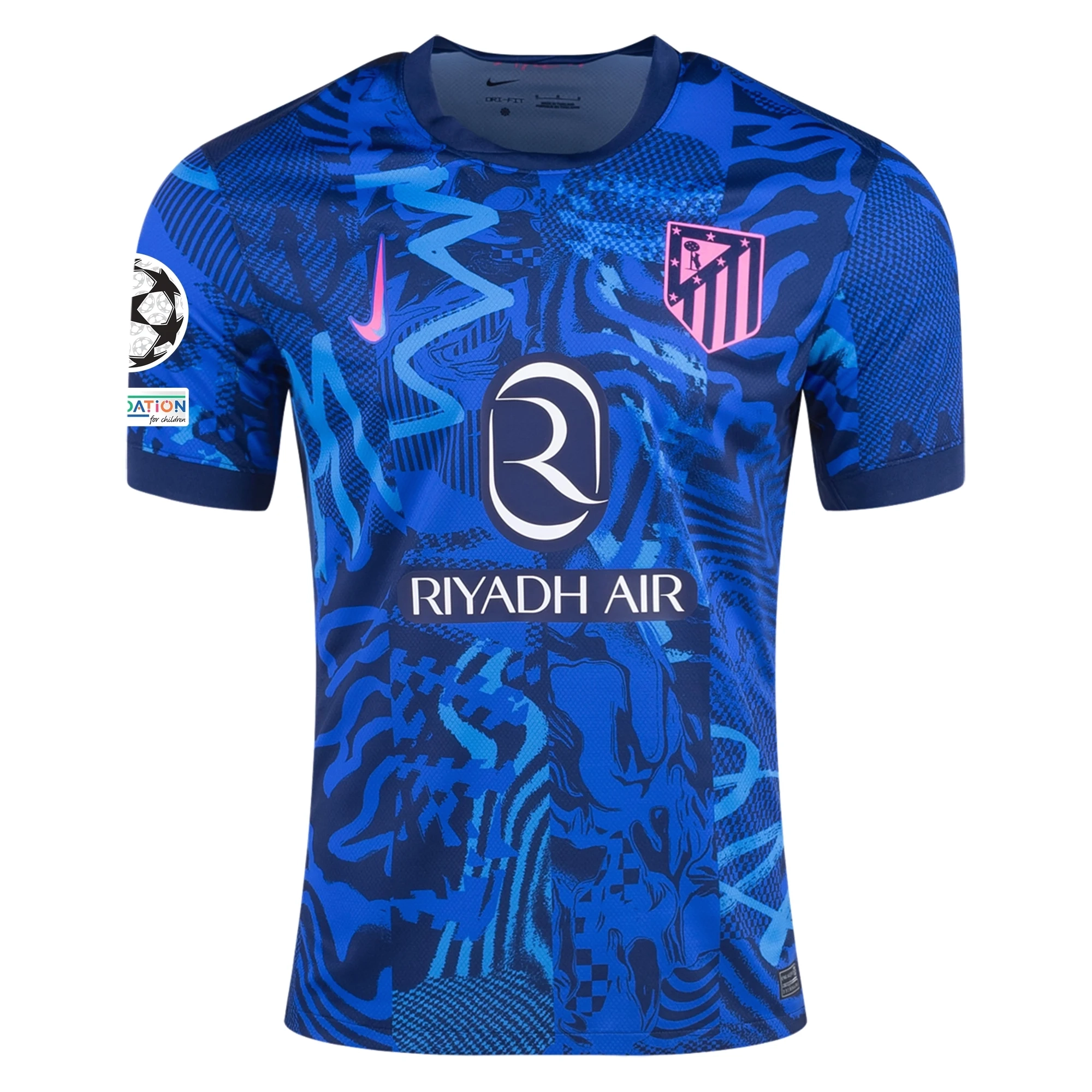 Nike Atletico Madrid Third Jersey w/ Champions League Patches 24/25 (Blue Void/Pink Glow)